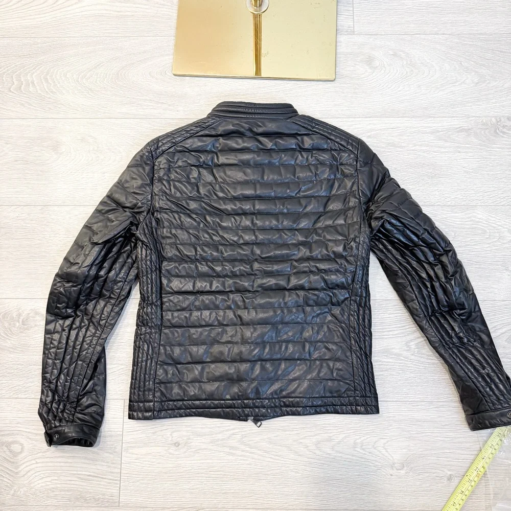 Moncler full leather Quilted Jacket Size 1 (Fits more like Size Small) JU0011 - Picture 14 of 15
